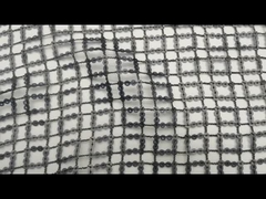 124cm stickten schwarze Farbe-GEO-Paillette Gewebe für Abend-Kleid