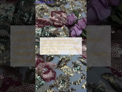 Blattfarbige Sequin-Brädergewebe Langlebig und elegant Farbige Sequin-Luxus-Brädergewebe Spitzengewebe Hochzeitsfeier Anlässe Hochwertiges Stickgewebe