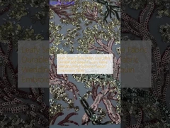 Blattfarbene Sequin-Embroiderie Spitze Stoff Langlebig und elegant Luxus Stoff Hochzeitsfeier Anlässe Sequin-Embroiderie Stoff