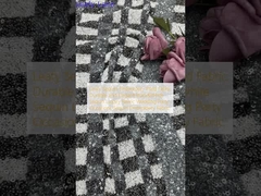 Blatt-Sequin-Embroiderie Plaid-Gewebe Langlebige und elegante Sequin Luxusgewebe