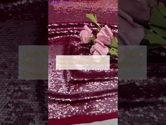 Blattrotes Sequin Stickstoff Glanz Luxusgewebe Party Anlässe Kleider