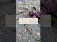 100% Baumwolle Hochwertige Stickerei Spitze Stoff Floral Elegante Stickerei Stoff Party Luxus Stil