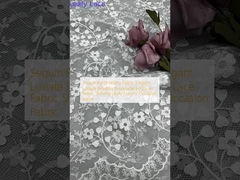 Sequin Stickstoff Elegant Lusiate Atem Stickstoff Spitzen Stoff Scheinblätter Luxus Gelegenheit Stoff