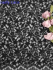 3D 57 Zoll-Schwarz-geschnürtes Spitze-Blumengewebe mit weichem Handfeel