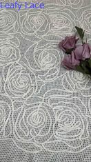 100% Baumwolle, Elfenbein, gestrickte Spitze, Breite 124 cm