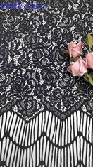 Lange Frisuren Blumen Muster Schwarze Farbe Hochwertige Vollbreite Schnürspitzen Stoff Für Fashin Frauen Stoff 140cm Breite