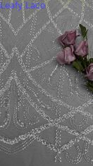 Perlen- und Tulle-Gittergewebe Stickgewebe für Abendkleider Bekleidungsmarken Bekleidungsfabriken