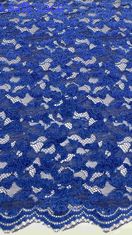 Helle blaue Farbe Chenille Garne Blüten-Schalloped Edge Spitze Stoff von der Yard Kleid für Mode