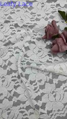 54 Zoll weiße Farbe Stretch Floral Schnur elastische Spitze Stoff für Frauenkleidung