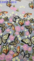 Polyester Stickerei Blumen Spitze Stoff 3D Textil Spitze Stoff für Damenkleid