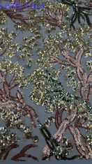 Blattfarbene Sequin-Embroiderie Spitze Stoff Langlebig und elegant Luxus Stoff Hochzeitsfeier Anlässe Sequin-Embroiderie Stoff