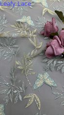 Broderie Spitze Stoff Schmetterling Elegant 100% Baumwolle Luxus Stil