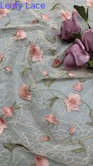 Blattbroderierte Spitze Blumenfaser Elegant 100% Baumwolle Für Kleidung