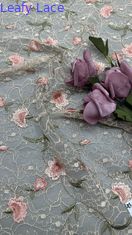 100% Baumwolle Broderierte Spitze Stoff Blumen Elegante Broderierte Stoff Für Partykleid