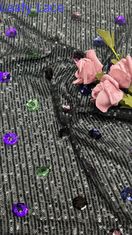 Luxuriöse Sequin-Blätter mit gestrickter Spitze 3D-Floral Elegant Hochzeitsbroderie