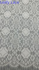 Blattbroderie Spitze Stoff Elegant Weiß Für Modenschau Kleid