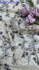 Broderieren Abendbroderierte Spitze Blattstoff Luxus Gelegenheit Hochzeitsgewebe