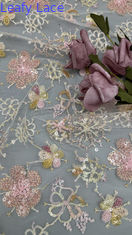 Sequin Broderierte Stoffe Blattsequin Blumen-Atem Sequin Spitze Stoff Luxus Gelegenheit Stoff