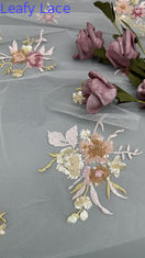 3D-Floralgewebe Sequin Elegant und Atemnetz Spitzengewebe Luxus Anlass Abendgewebe