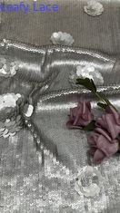 Luxuriöse Sequin-Bräude Stoff glänzende Spitze 100% Polyester Abend-Anlass Stoff