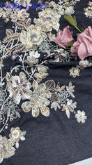 Gewebe aus Perlenbroderie, Schein, Sequin, Blumenspitzen, Partygewebe