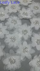 French Chantilly Lace Fabric for Mesh Breathe 3D-Floral Premium Lace Sequin Fabric Luxury