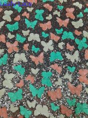 Buttfly Sequin Embroidered Lace Style Colorful Fabric for Girls Party Wedding Dress Gowns