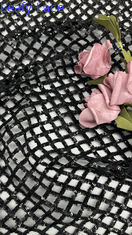 100% Polyester All Sequin Schwarzes Sequin Broderiertes Gewebe Plaid Für AW Saison Für Kleider