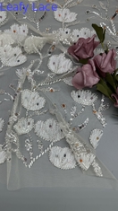 Bead Luxury Leafy Mesh Ground Broderierte Sequin Stoff Blumen für die östliche Kultur Gelegenheit