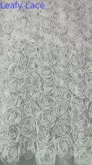 Weiße Rose Mesh Französisch Chantilly Spitze Stoff Atmen und Elegante Weiß für Kleidung Kleider Hochzeitskleider
