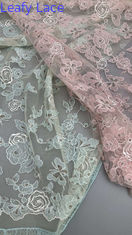 Blätterfarbene französische Broderierte Spitze Feingarne auf Weichnetz für Designer-inspirierte Abendkleidung