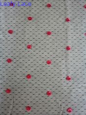 Schwarzes rotes Polka-Dot Sequin Fabric For Day-Kleiderkleid