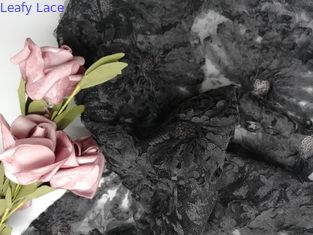 Entkernte Stickerei-Partei schnüren sich schwarzes Applikations-Gewebe der Paillette-3D