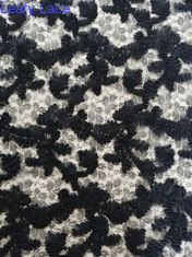 Schwarzes Blumenspitze-Applikations-Stickerei-Gewebe-Abend-Kleidergewebe