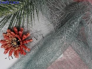 Blaues würdevolles Tulle Mesh Embroidered Lace Fabric