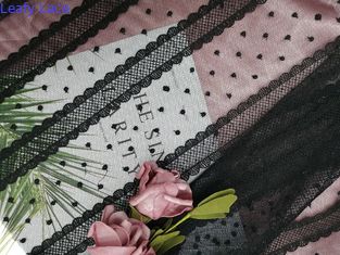 Schwarzer Dot Line Tulle Mesh Embroidered schnüren sich Gewebe für Hauptgewebe