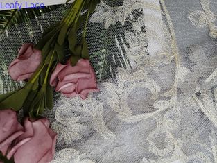 Tulle Lurex metallischer Mesh Fabric Ivory Lace Fabric für Hochzeits-Kleid