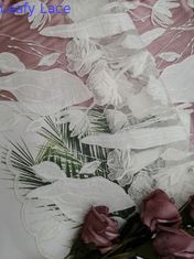 Weißer Laser schnitt Tulle-Applikations-Stickerei Cutwork-Spitze-Gewebe