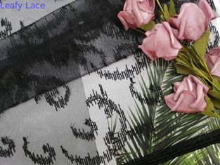 100 Yards 125CM Tulle Mesh Crochet Black Embroidered Lace Gewebe-