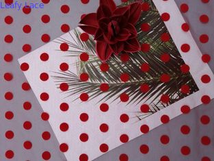 Rote große Polka Dot Tulle Flocked Mesh Fabric
