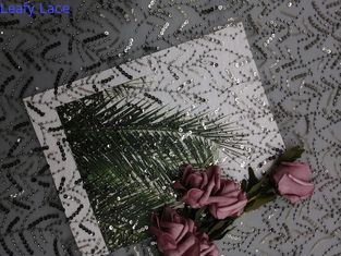 Partei Grey Embroidered Sequin Lace Fabric für Hochzeits-Kleid