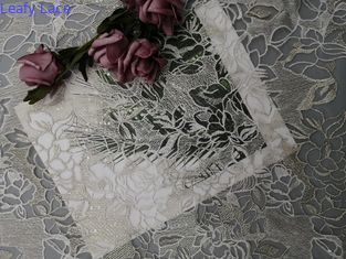 60 Yards Lurex metallisches Elfenbein-weiße Paillette-Spitze-Gewebe-