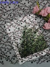 Mehrfarbenspitze-Perle gestickte Paillette Mesh Fabric