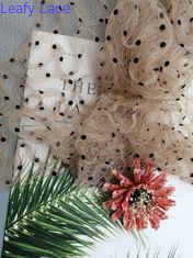 Dreidimensionales Blumengewebe Dot Flocked Tulle Cording Mesh der spitze-3D