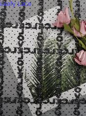Schwarzes gespritztes Stickerei-metallisches Spitze-Gewebe Funkeln-Tulles Lurex