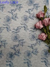 Blauer Voile stickte Spitze-Gewebe-Blumen-Tulle-Masche