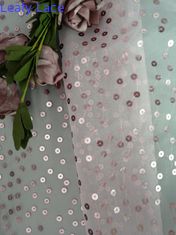 Rosa transparente Paillette stickten Gewebe-Organza Tulle für Kleid