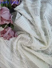 Weißes gesticktes Spitze-Gewebe-elegantes Heirats-Kleiderkleiderbrautgewebe