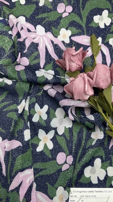 100% Nylon Soft Metal Mesh Printed Lace Fabric For Make Women Dresses Clothing