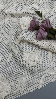 Embroidered Leafy Sequin Lace Fabric High Quality For Party Dress